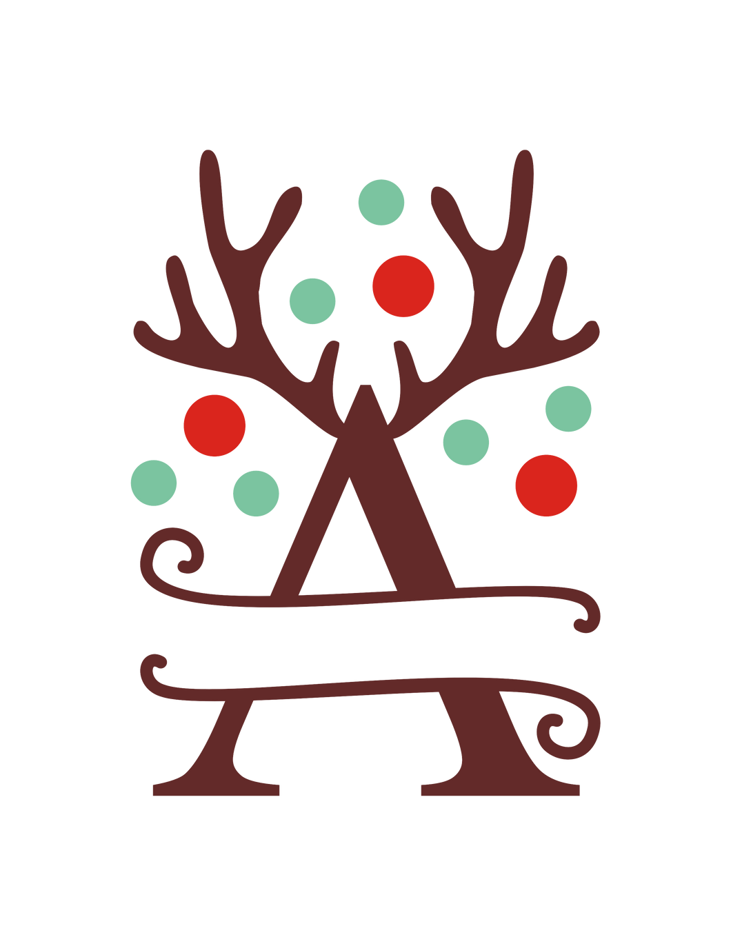 Reindeer Antler & Lights monogram