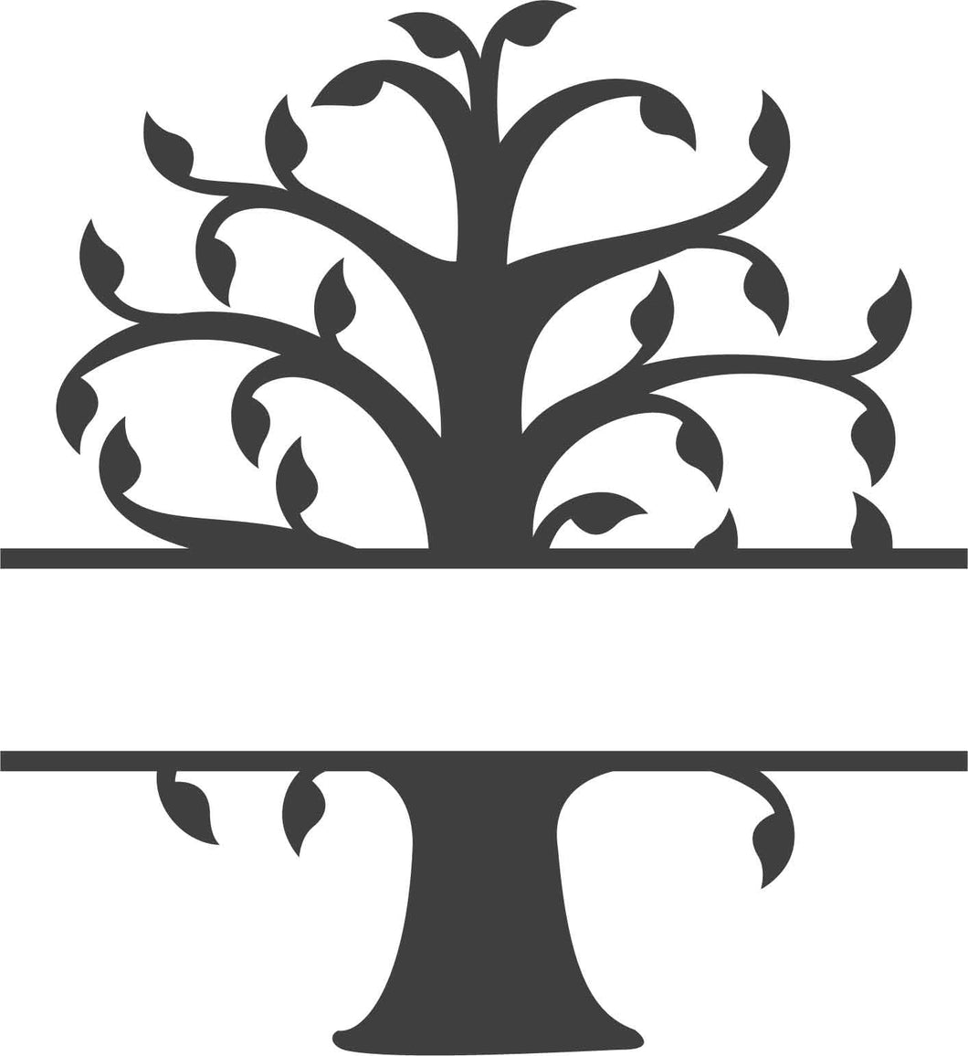 Family Tree Monogram Split