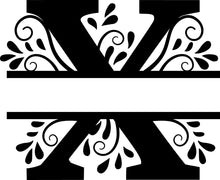 Load image into Gallery viewer, Black Floral Monogram Split Letters
