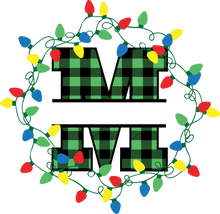 Load image into Gallery viewer, Lights Green Plaid Monogram Split Letters
