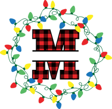 Load image into Gallery viewer, Lights Red Plaid Monogram Split Letters
